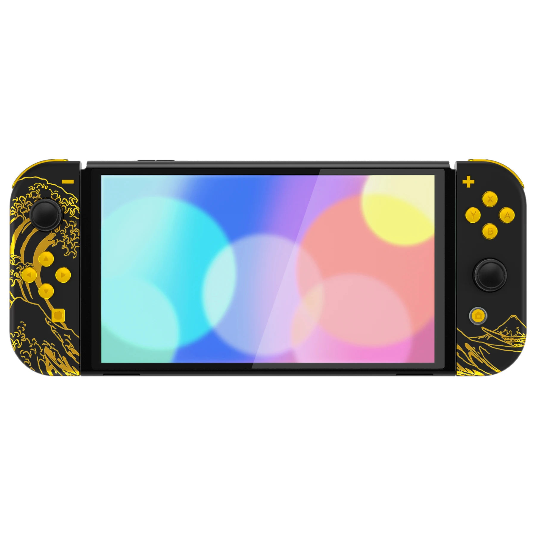 Extremate Splattering Pintura Conjunto Completo Escudo Substituição Placa Traseira Kickstand Botões de Alojamento Joycon para Nintendo Switch Oled - Image 4