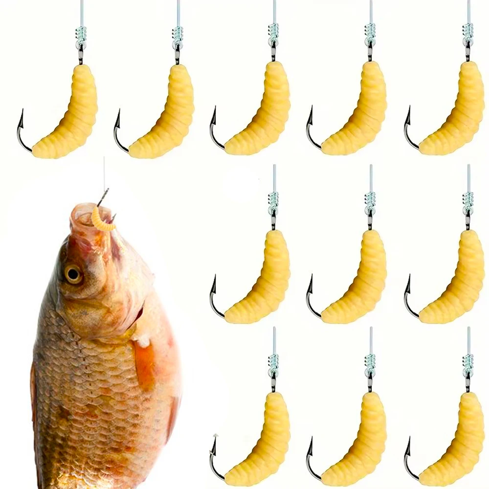 100/24/10 Stück weiche Würmer, Mehlwürmer, Maden, Köder, Angelköder, kleine Fischköder, Angeln, künstliche Köder, hakenlose Mehlwürmer
