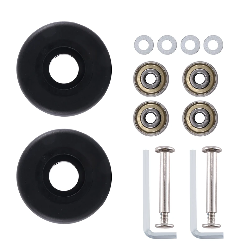 

50Mm X 18Mm Luggage Suitcase Replacement Wheels, PU Swivel Caster Wheels Carbon Steel Bearings Repair Kits