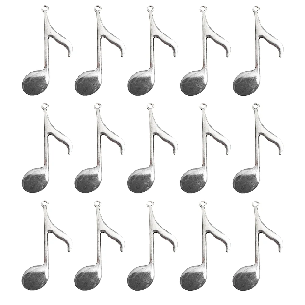 

20pcs Musical Note Charm Pendants Musical Note Tibetan Pendants Charms Loose Beads for Jewelry Making DIY Craft, Silver