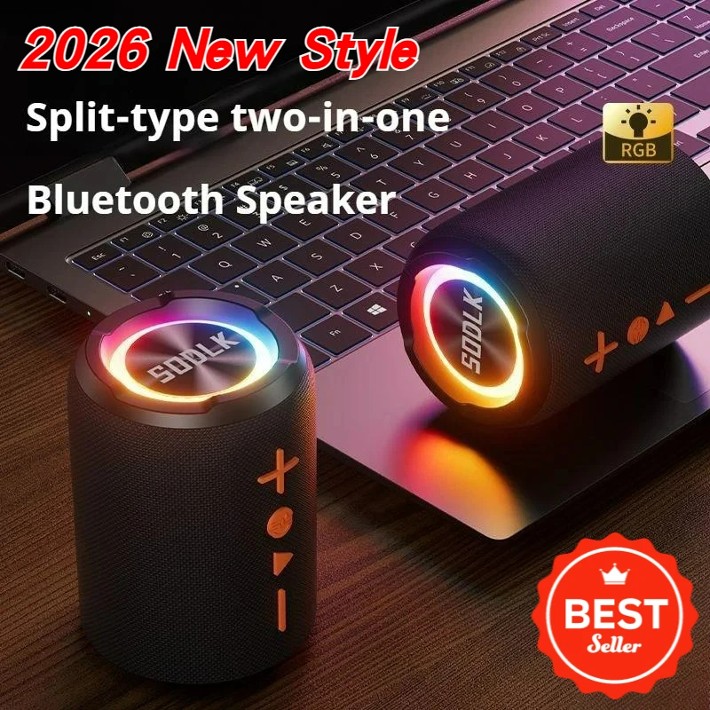 Bluetooth Speaker Shock Bass 20W RGB Light Effect 9D Surround Sound Wireless Portable Boombox Outdoor Home Karaoke Party Speaker