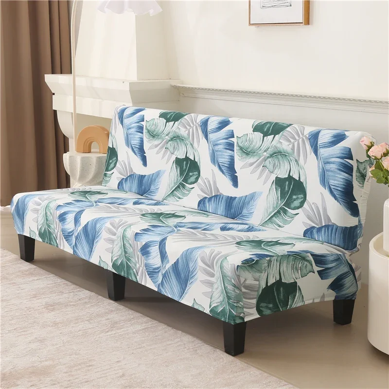 Stretch Futon Cover Armless Sofa Slipcover Folding Sofa Bed Couch Cover Washable Furniture Protector for Sofa Without Armrest 5