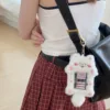 1pcs Plush Photocard Holder with Keychain, Cute Rabbit Plush Photocard Holder, Cartoon Card Cover Rabbit Photo Protective Case 4