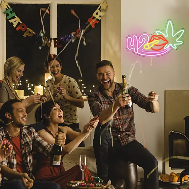 LEDリーフネオンサイン,壁の装飾,シガーの看板,寝室,部屋,バー