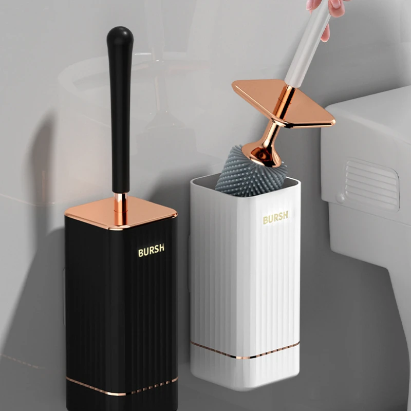 

Household Wall-mounted Toilet Brush Flexible Silicone Soft Hair No Dead Angle Clean Long Handle Toilet Brush Household Cleaning