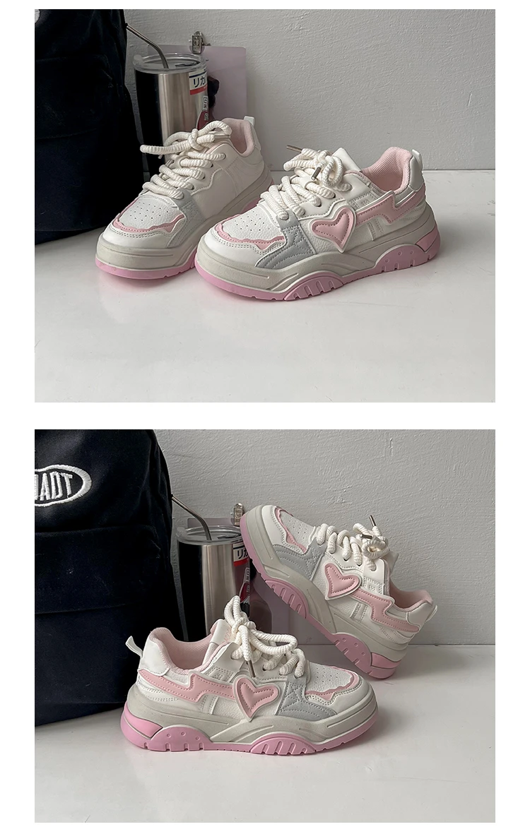 Женские кроссовки с круглым носком, спортивная обувь на платформе ...