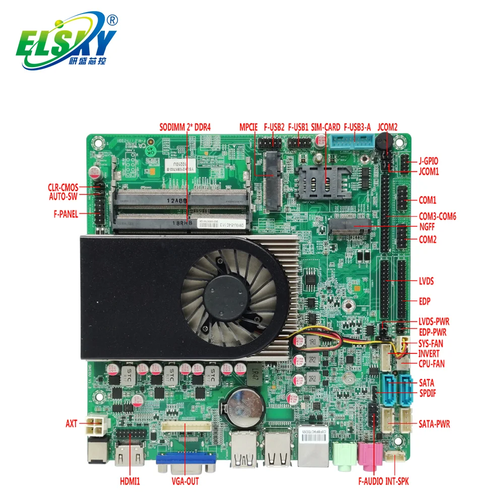 ELSKY-미니 itx 마더보드, 코어 i5 10210U i3 10110U i7 10510U QM10U DDR4 4K 디스플레이 EDP LVDS 1HDMI VGA 옵션, 핫세일