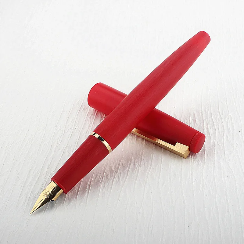 

Jinhao 80 Red Gold Clip Business Office Student School Stationery Supplies Fine Nib Fountain Pen New