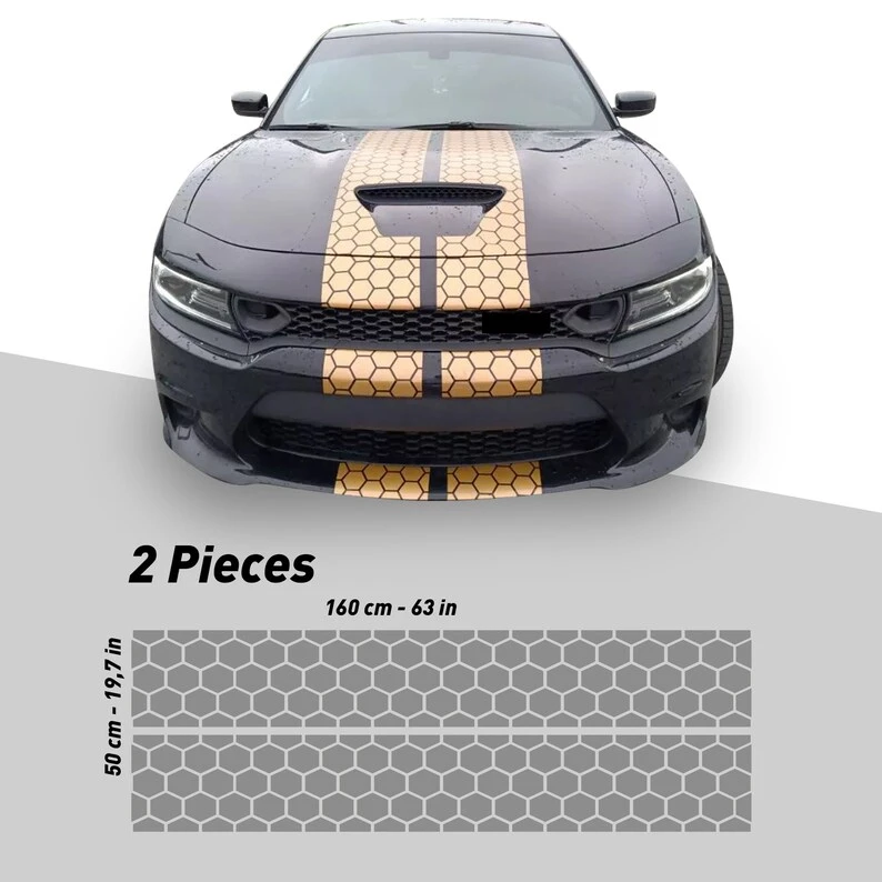 Honey Comb Racing Stripes Dual 10 For Dodge Charger With Trim Package  Charger Gt Srt Scatpack Hellcat Car Decals Dodge - Car Stickers - AliExpress