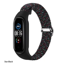 Braided Solo Loop Magnetic Replacement Strap Bracelet Accessory - Miband 8 9 (Star Black)