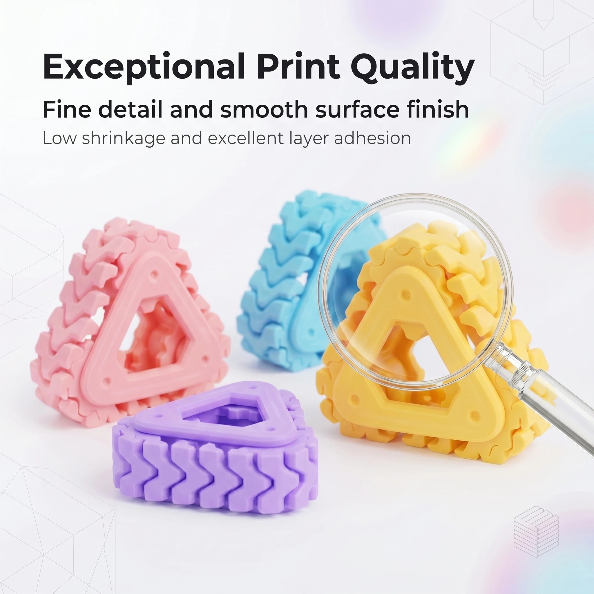 1.75mm 고속 PLA 3D 프린터 필라멘트 번들 ±0.02mm 치수 정확도 재사용 가능 250g 스풀 총 1KG