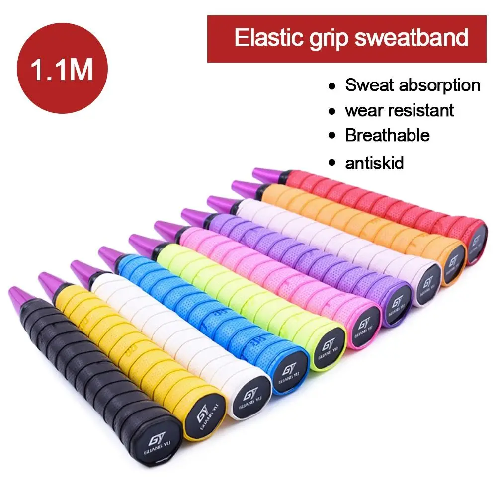 Badminton Racket Grip Tape Gradient Colorful Thickened Sport Fishing Rod Sweatband Anti-Slip Sweat Tape Wrap Tennis Overgrip racket tape badminton overgrip