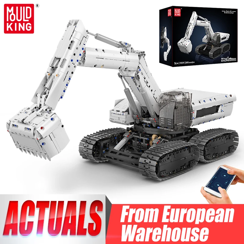 Zdalnie sterowana koparka RC Sci-Fi z klocków Mould King 17079 z EU za $181.65 / ~683zł