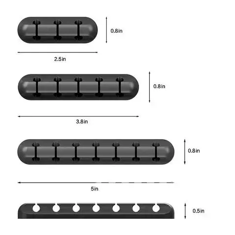 실리콘 케이블 정리함 USB 케이블 와인더, 데스크탑 깔끔한 관리 클립, 케이블 거치대, 마우스 헤드폰 와이어 정리함
