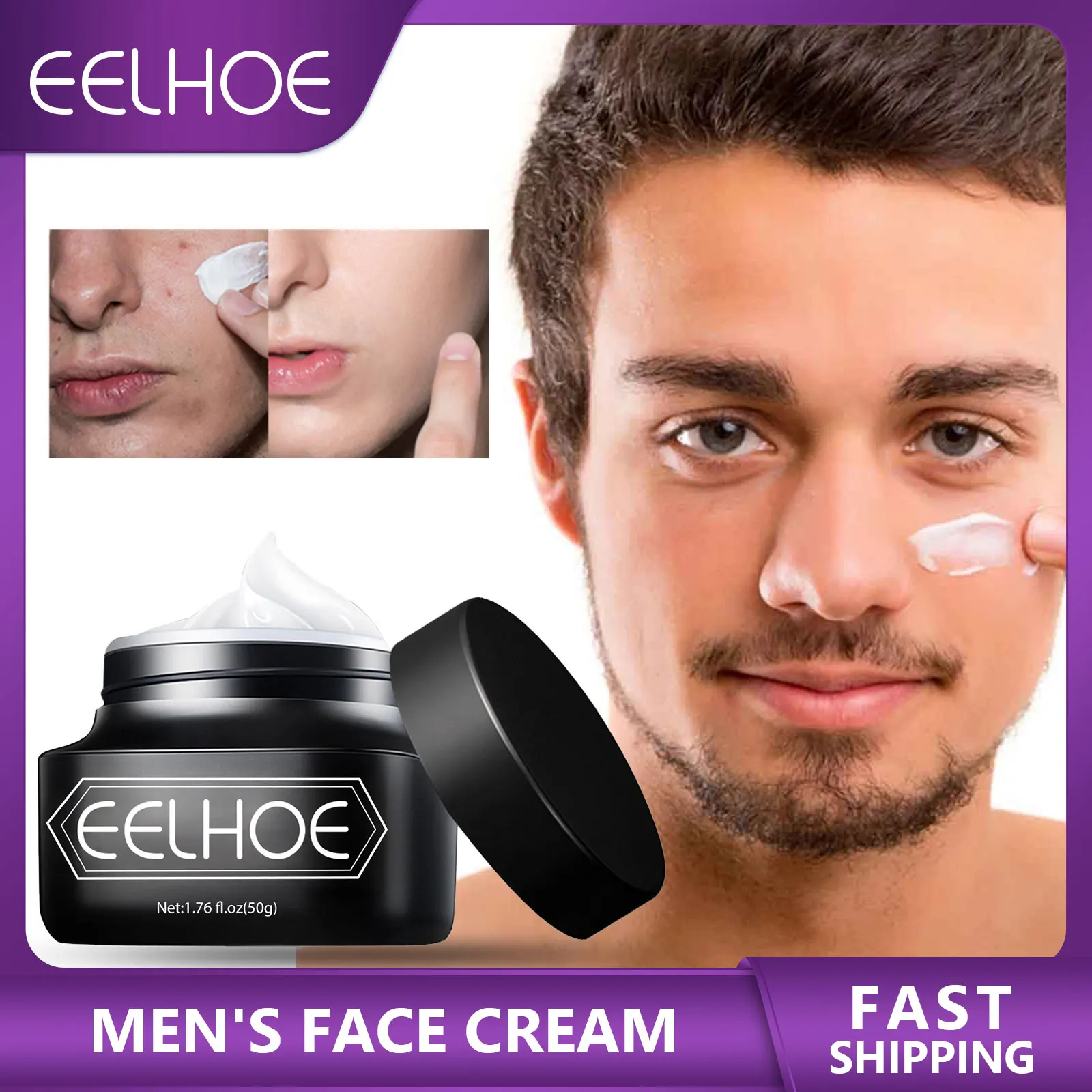Men's Face Cream Concealer Covers Acne Shrink Pores Brighten Skin Repair Dry Rough Skin Refreshing Not Greasy Facial Care