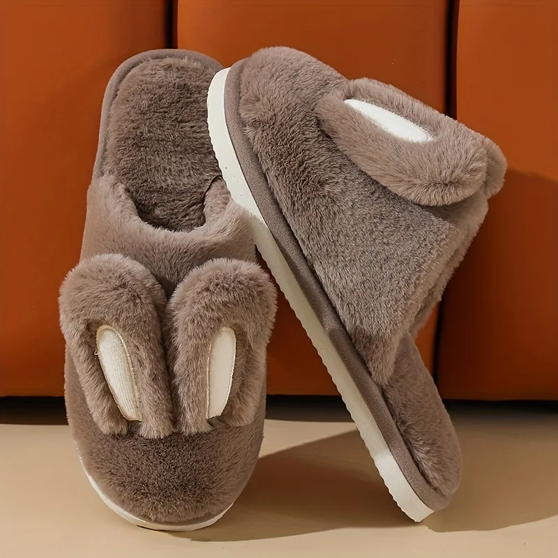 Women Cotton Slippers 2024 Winter Plush Cute Rabbit Comfortable Anti Slip Home Indoor Floor Warm Cartoon Slippers Chanclas Mujer 5