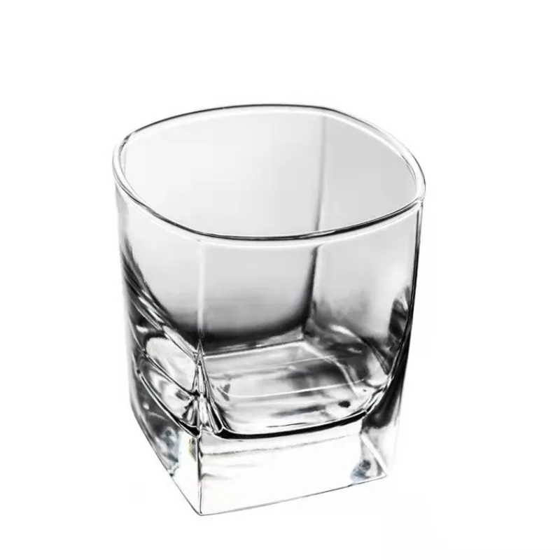 1/2/4PCS Set 235ml/8.1oz Thick Bottom Glass Cup Exquisite Glass Square Whiskey Thickening Cups Square Cup
