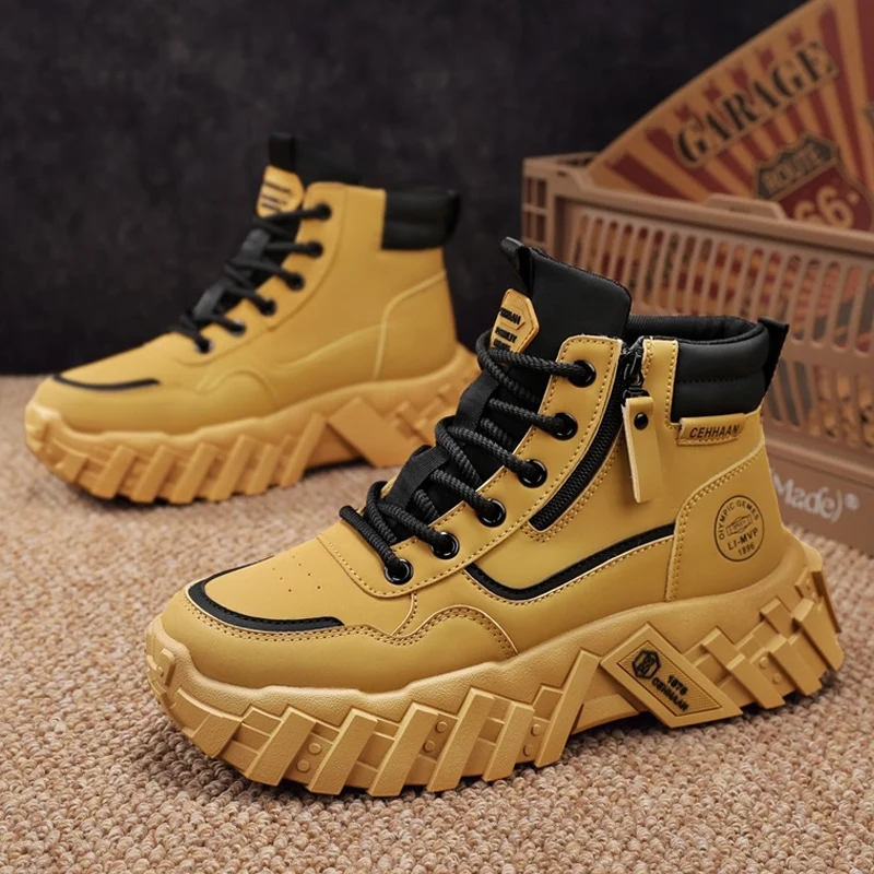 Botines altos de hombre para invierno con forro casuales_voghion.com