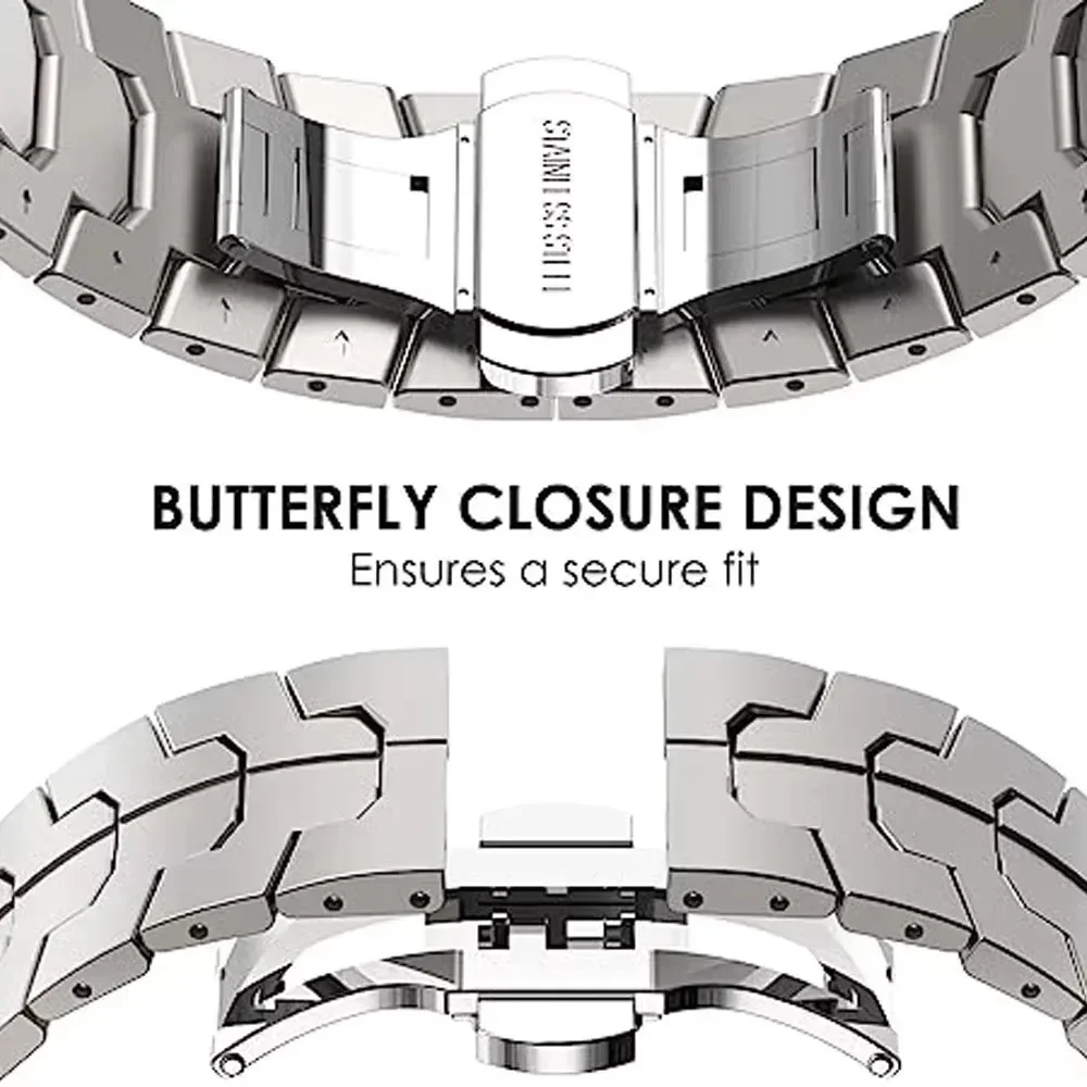 Elegant Stainless Steel Watch Strap - Premium Metal Bracelet Accessory