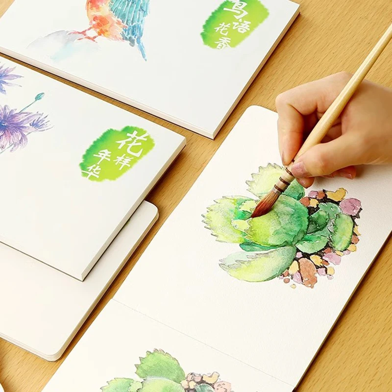 Beginner Watercolor Coloring Books for Adults Children Reduce Pressure Hand  Painting Copy Manuscript Album Coloring Drawing Book