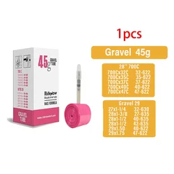 Premium TPU Gravel Bicycle Inner Tube with French Valve - 65mm with Patch Kit (Gravel 1pcs)