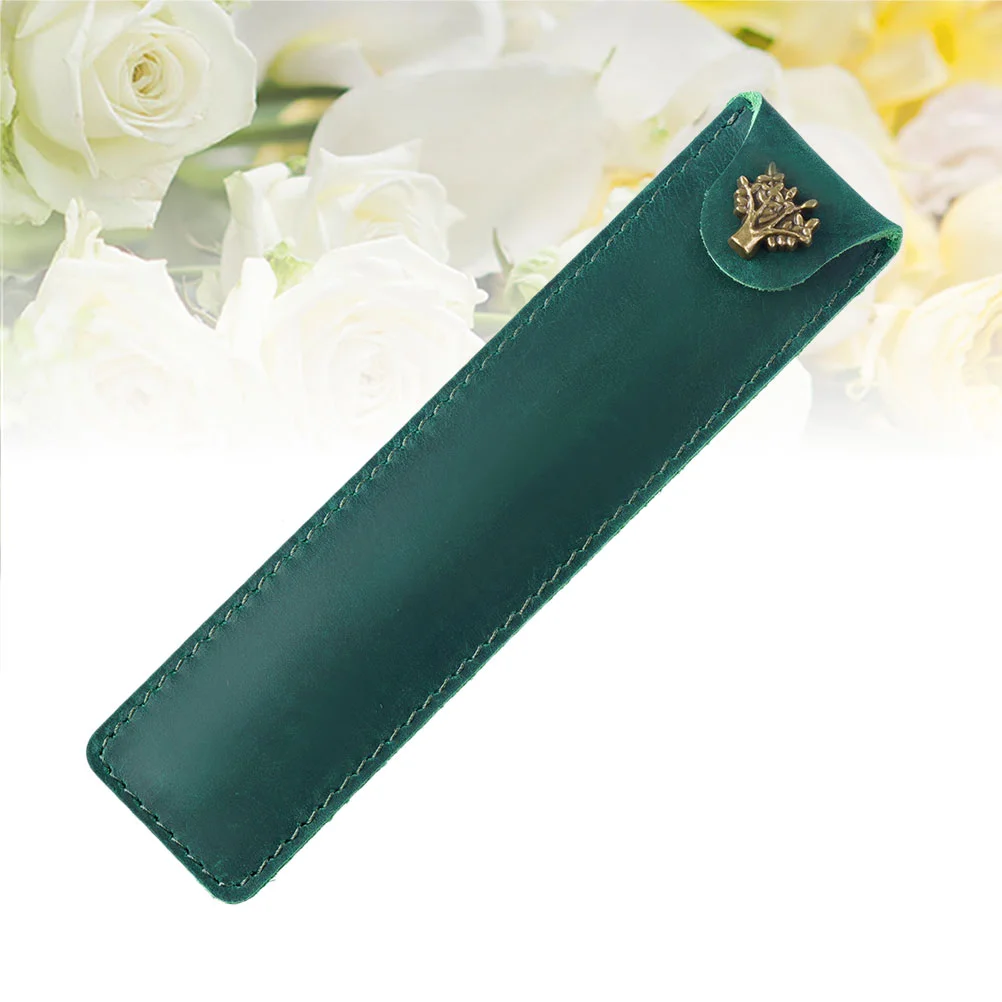 Pen Single Pen Case Holder Fountain Pen Pen Sleeve Cover Durable Pen Case Desk Supplies ( Green )