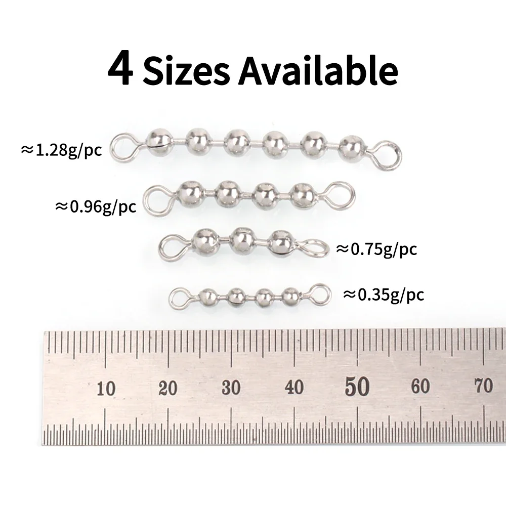 10 Girelle Per Pesca Con Catena A Perle - 6 Sfere, 100 Libbre - Foto 13