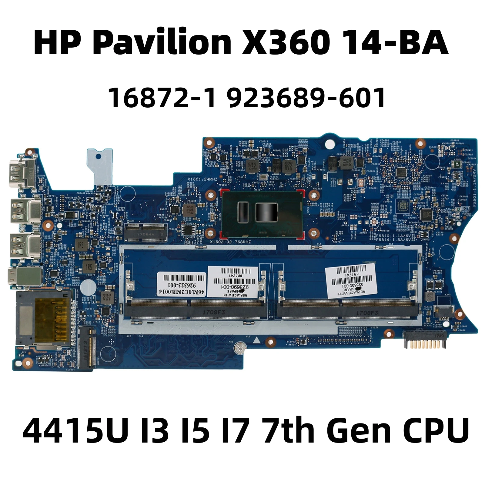 923689-601 For HP Pavilion X360 14-BA Laptop Motherboard Mainboard
