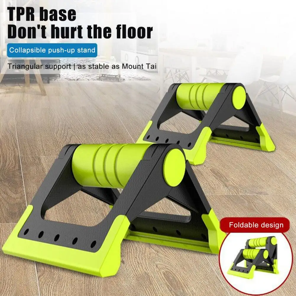 1 Pair Push-Up Bar Stand Foldable Anti-slip Abdominal Exercise Trainer Push-up Support Grip Handle Home Gym Fitness Equipment