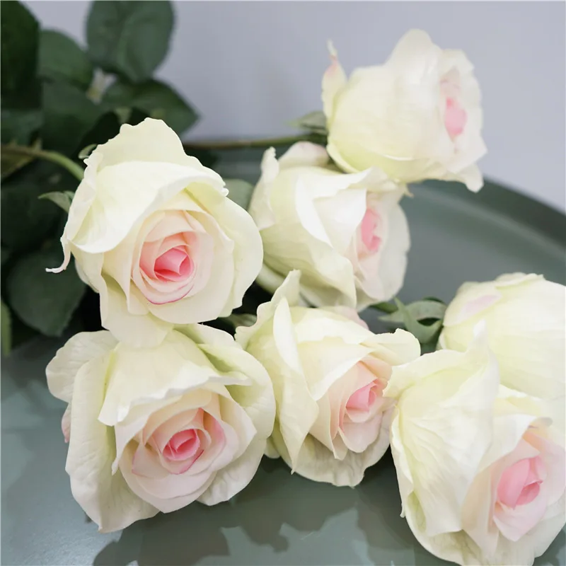 

5Pc Feel Moisturizing Rose Artificial Flowers Branch Real Touch Rose Flowers Wedding Bridal Bouquet Home Table Decor Photo Props