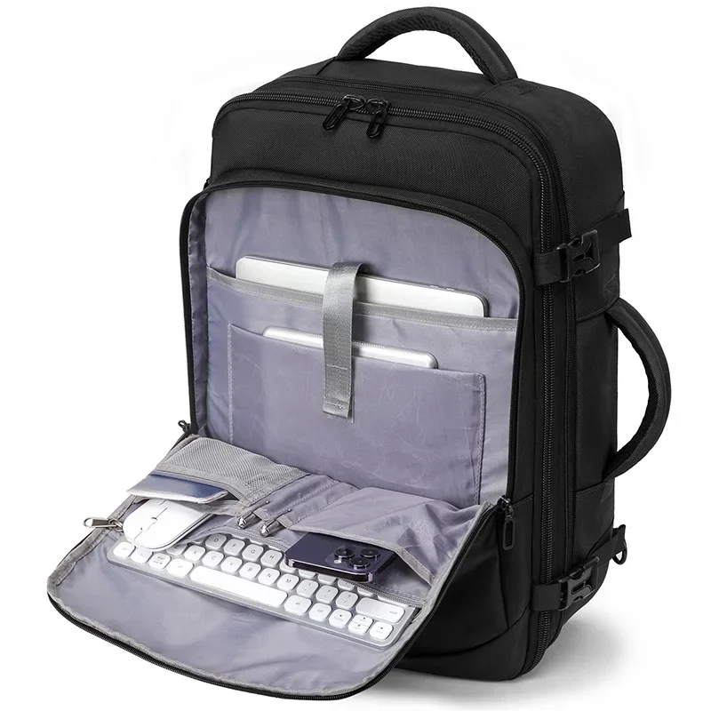 2024 New Large-Capacity Men's Backpack Expandable Shoulder Bag Multi-Compartment Computer Bag Business Travel Backpack Mochilas