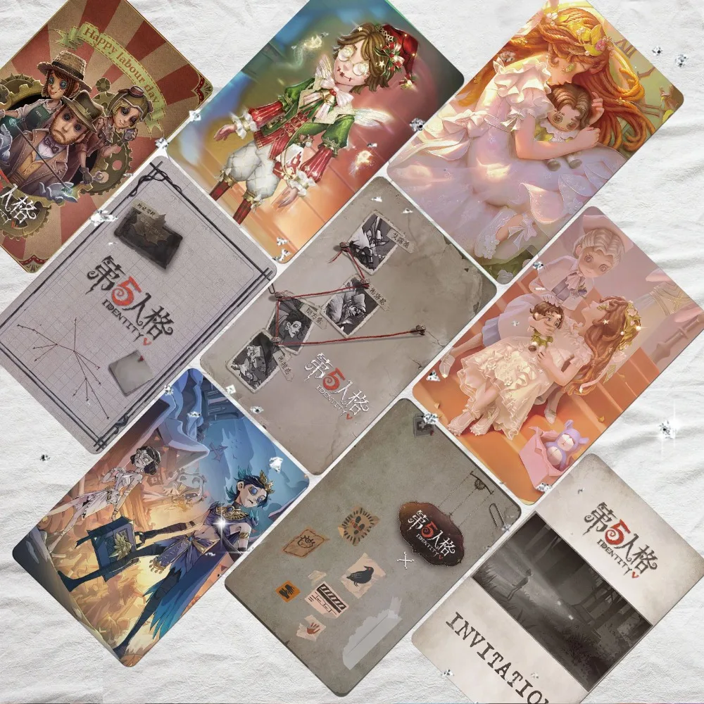 55PCS 애니메이션 게임 정체성 V 레이저 카드 Emma Woods Emily Dyer Naib Subedar 코스프레 LOMO 카드 엽서 크리스마스 선물 소녀 소년