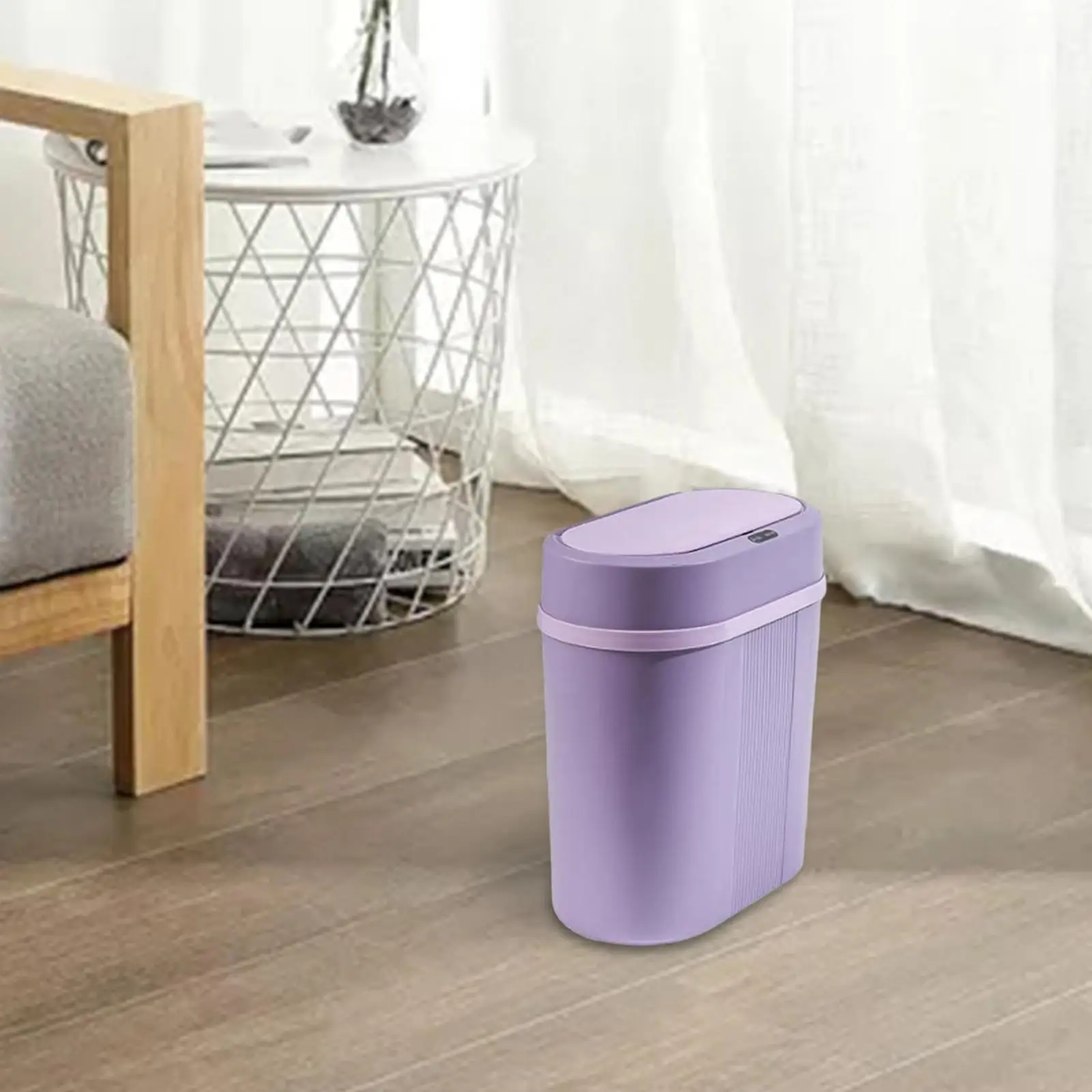 Motion Sensor Waste Bin Rubbish Bin Space Saving Waste Basket Intelligent Trash Bin for Home Kitchen Laundry Toilet Living Room