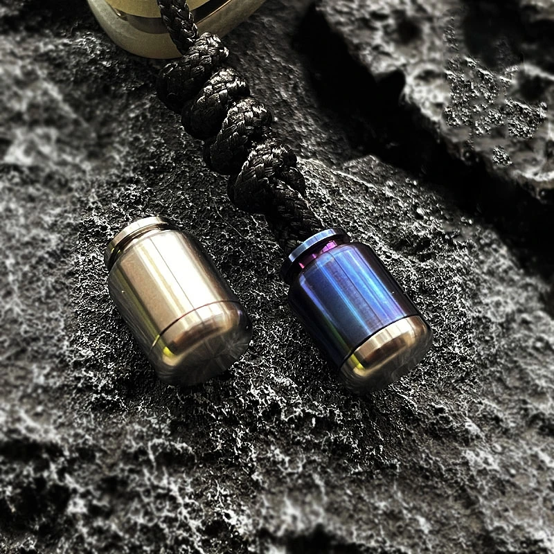 Titanlegierung Flaschenform Lanyard Ending Bead Paracord Seil Ende Messer Perle EDC Taschenlampe Anhänger Zubehör Reißverschluss Zugkopf – Detail 7