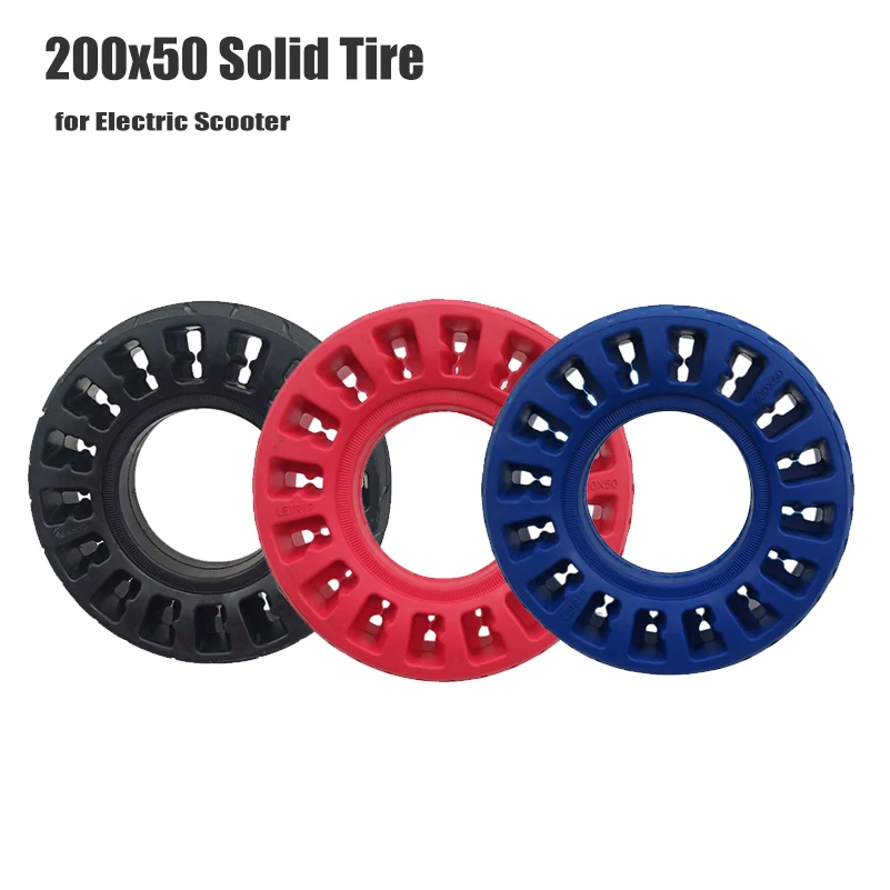 

200x50 Explosion-Proof Electric Bike Scooter Tubeless Tyre 8 Inch Motorcycle Non-Inflatable Solid Tire Square Holes