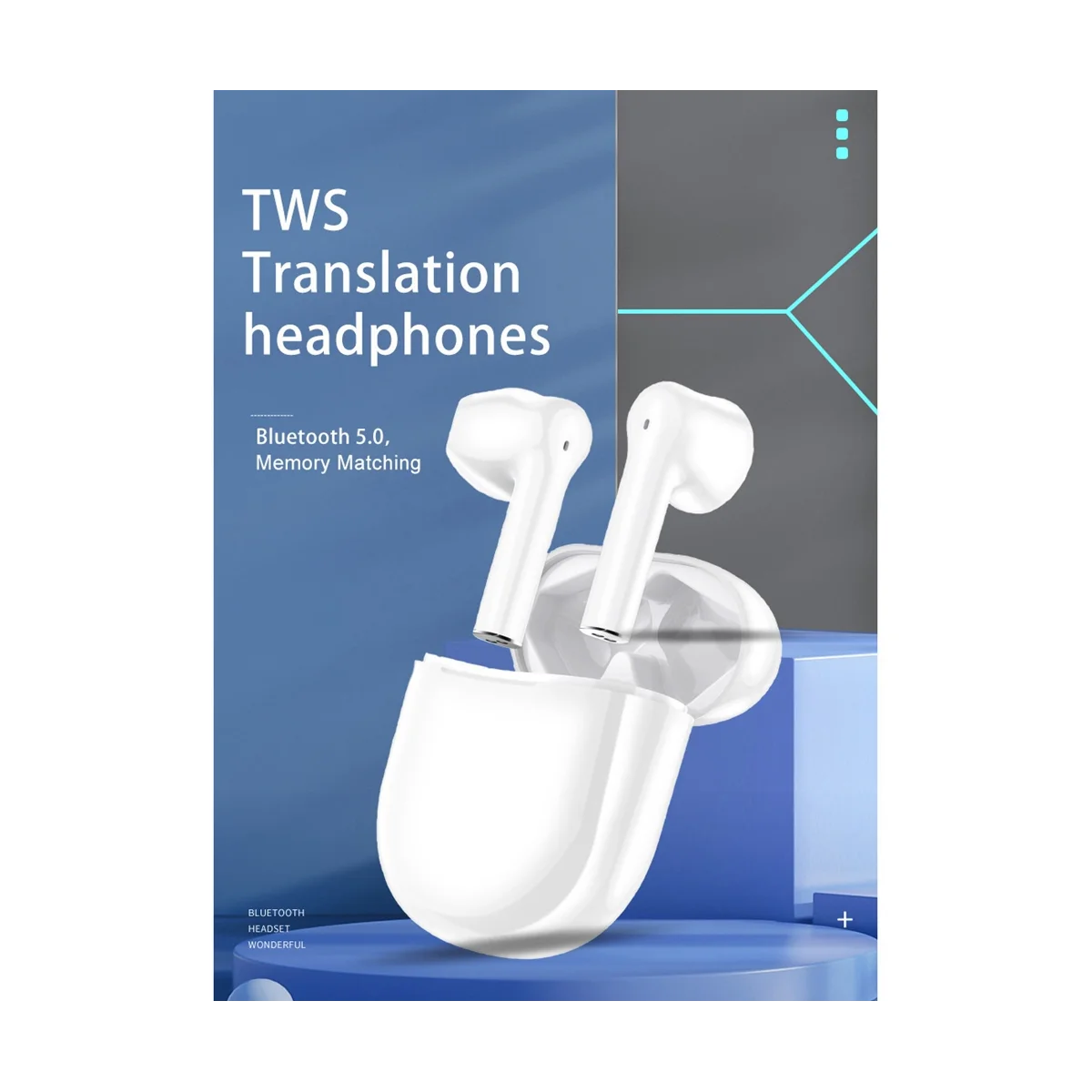 V03 Smart Translation Headset 137 Languages Translate Voice Translator
