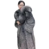 Women Winter Coat Real Fox Fur Coat X-long Luxury Clothes Hooded Natural Fluffy Fur Jacket Ladies Fashion Streetwear Hot 4