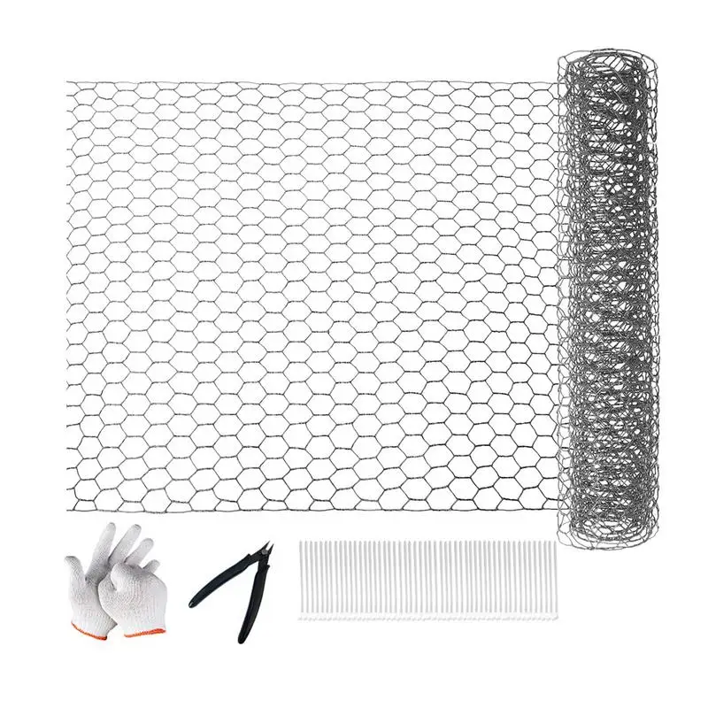 

Chicken Wire Mesh Iron Wire Netting For Garden Chicken Wire Fencing Poultry Mesh Sturdy Garden Fence Barrier for Poultry Lawn