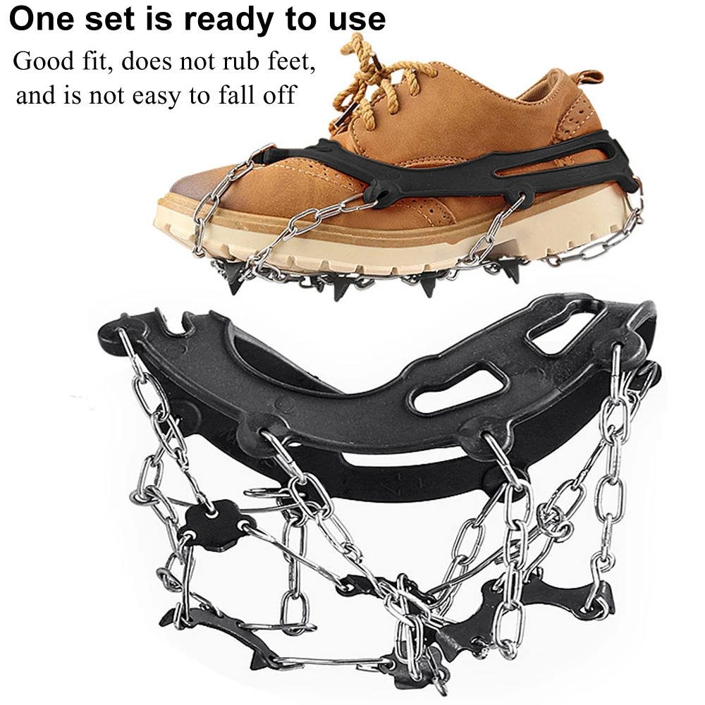 High quality 8-Steel Studs Crampons Snow Grips Cleats for Ice and Snow Anti-Slip Rubber Traction Cleats Hiking Walking Climbing