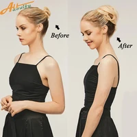 Allaosify Chignon synthétique femme naturel bouclé désordre Chignon postiches Extensions de cheveux rose rouge noir Chignon avec élastique 2