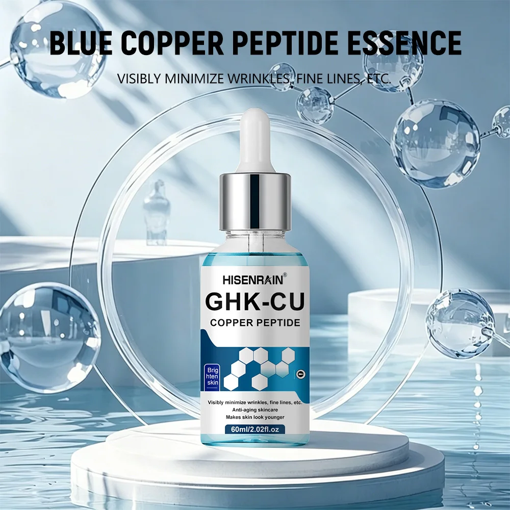 HISENRAIN GHK-CU Siero Viso Anti-Età - Essenza Rigenerante al Peptidi di Rame per Rassodare, Ridurre le Rughe e Riparare la Pelle.