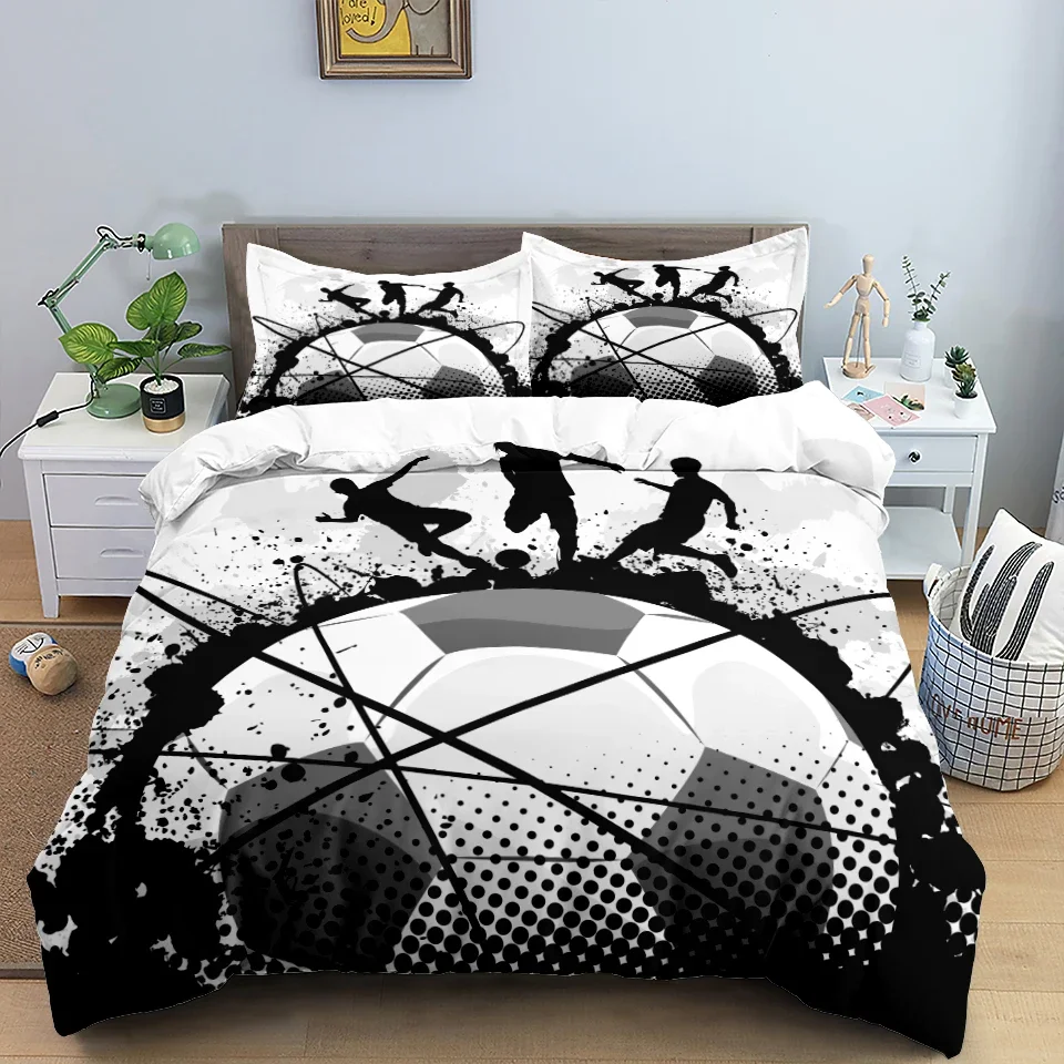 Football Bedding Set 3D Soccer Child Duvet Cover Single Double Sports Boy Home Textile Comforter Nordic Covers For Bed King Full 5