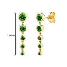  925 Sterling Silver Ear Needle Hoop Earrings Green Crystal Multiple Styles Earring For Fashion Light Luxury Enamel Fine Jewelry 