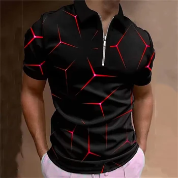 Street Hip Hop Men's Polos T-Shirts Short Sleeve 3d Print Fashion Abstract Geometric Pattern POLO Tee 6XL Plus Size Casual Tops