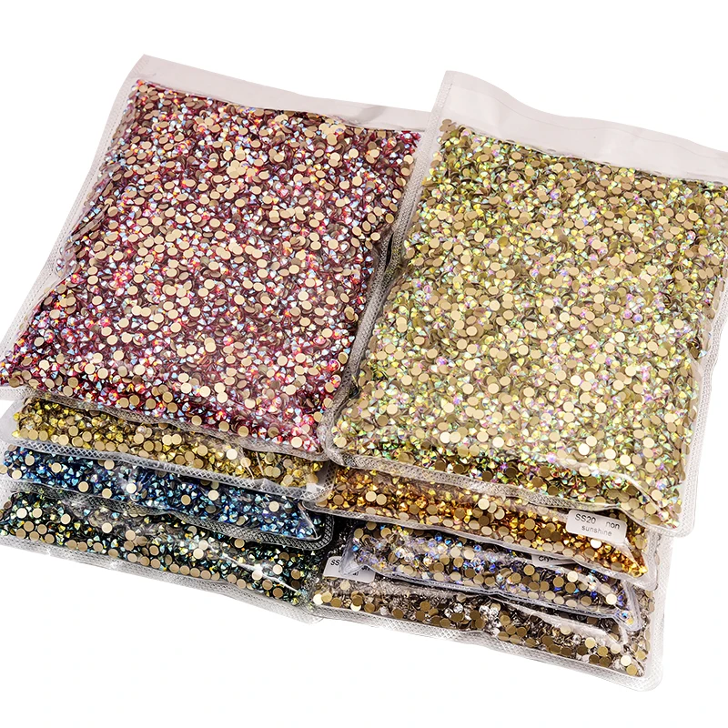 

2880Pcs Bulk Bag High Quanlity Crystals 15 Colors SS30 Glitter Flatback Nail Art For Nails Art DIY Decorations