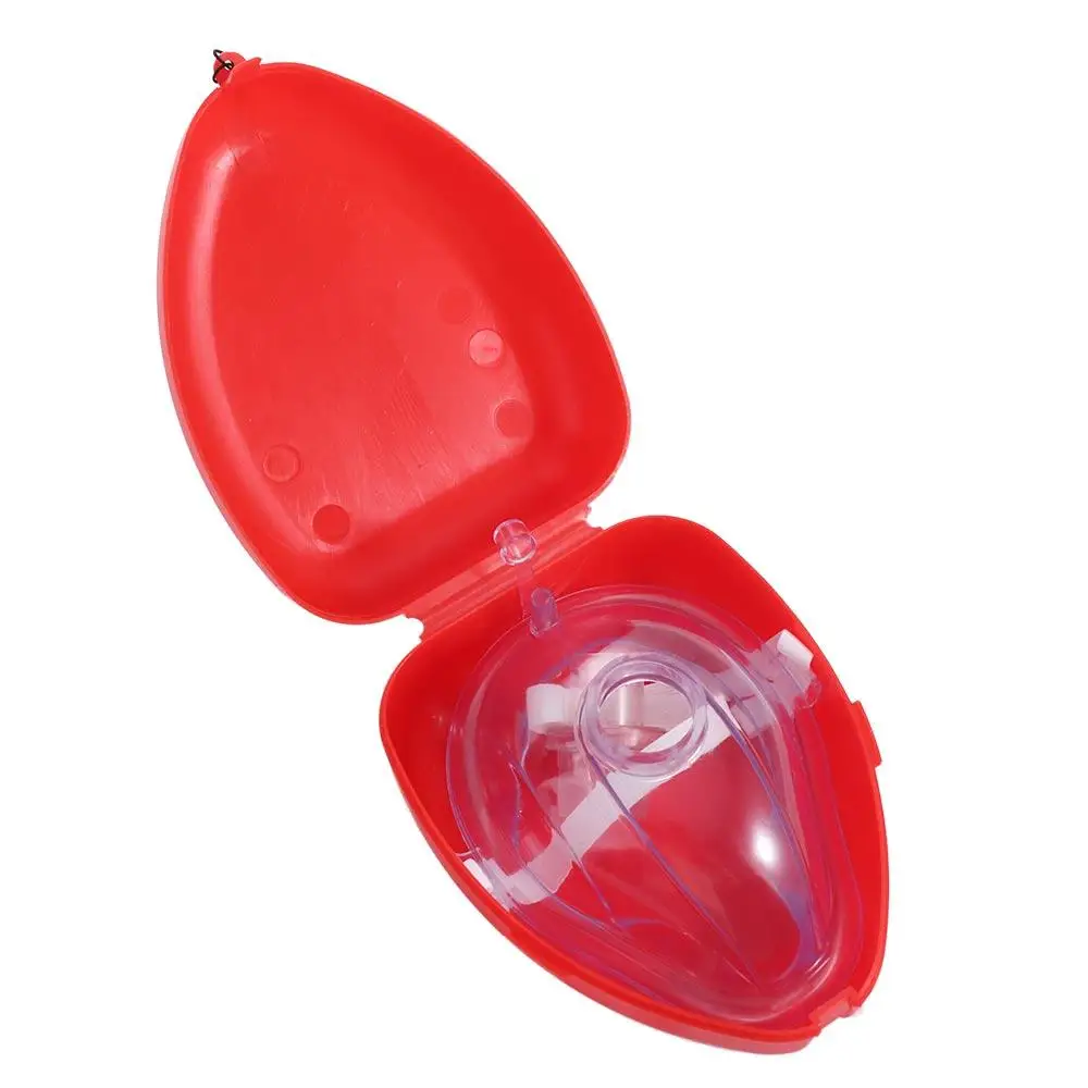 Reuseable CPR Breathing Mask Breathing Mask One-way Valve Tools Artificial Respiration Professional Red Cpr Rescue