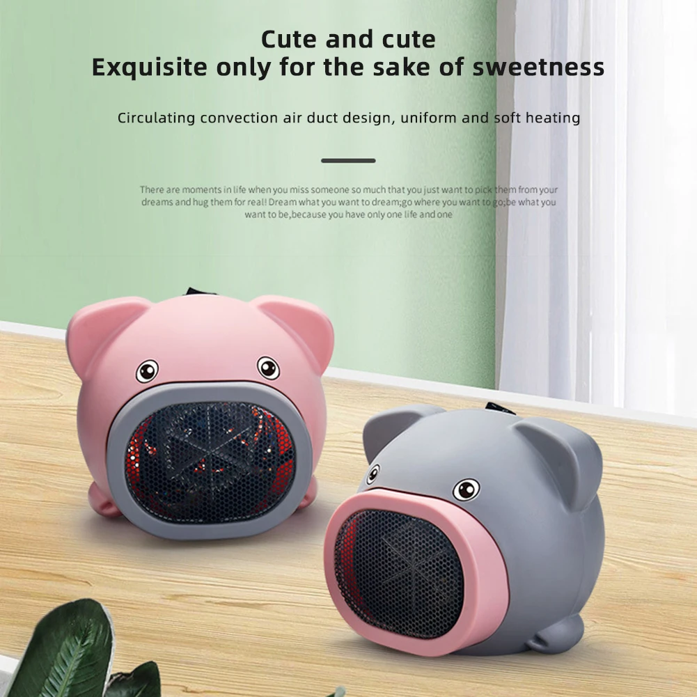 Cartoon Pig Electric Heater Portable Heater Winter Room Desktop Heating Stove Mini Home Handy Air Russia Warmer Machine