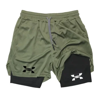 New Running Shorts Men Gym Sports Shorts 2 In 1 Quick Drying Workout Training Gym Fitness Jogging Short Pants Summer FD22273300 6