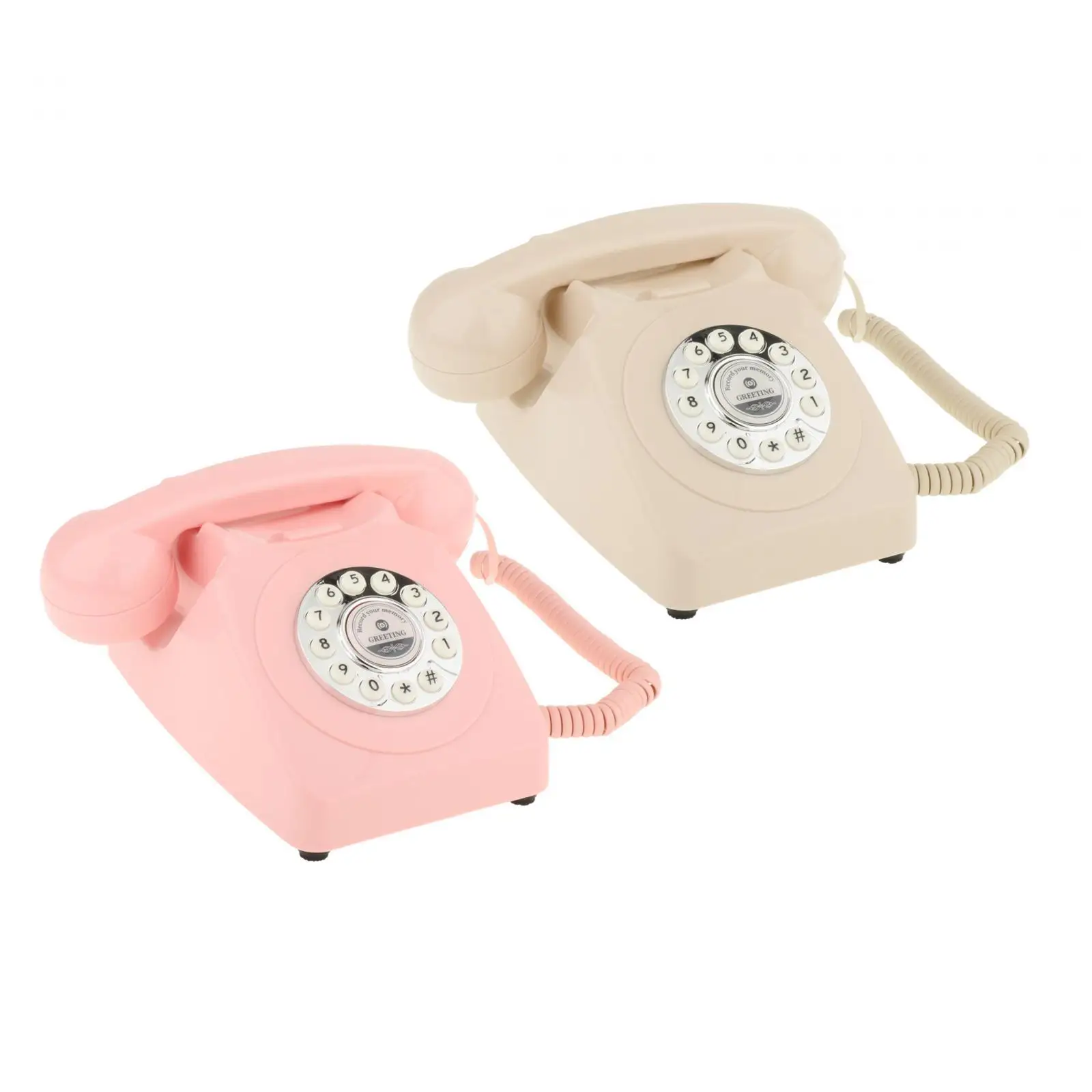 

Vintage Landlines Desk Telephone Decorative Corded Revolve Dial for Office