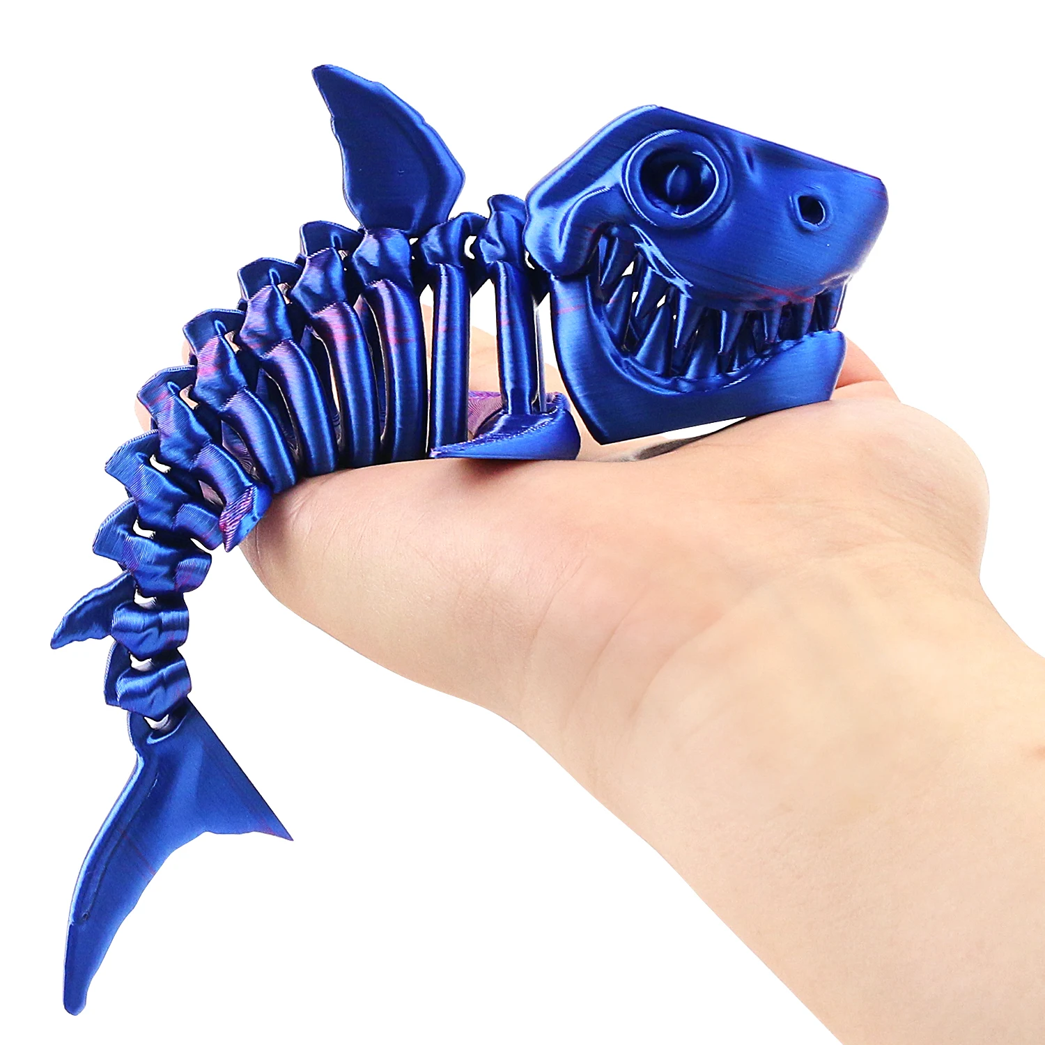 3D shark skeleton joint movable and retractable toy multi-color creative ornament decompression decoration gift fidget toys,puzzle toys,anti stress toys